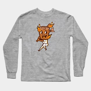 Yule log Mascot Logo Long Sleeve T-Shirt